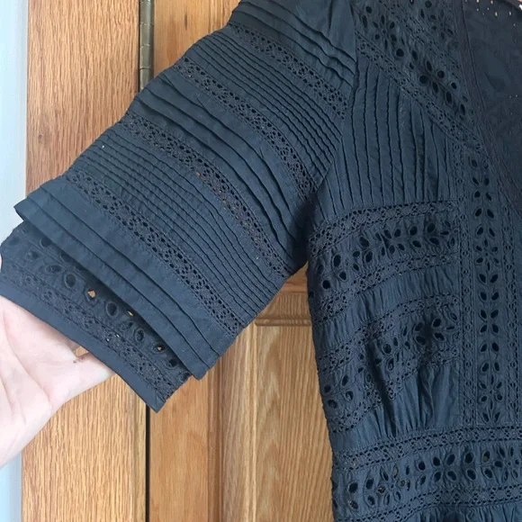 LoveShackFancy Black Tiered Midi Dress - Picture 5 of 7